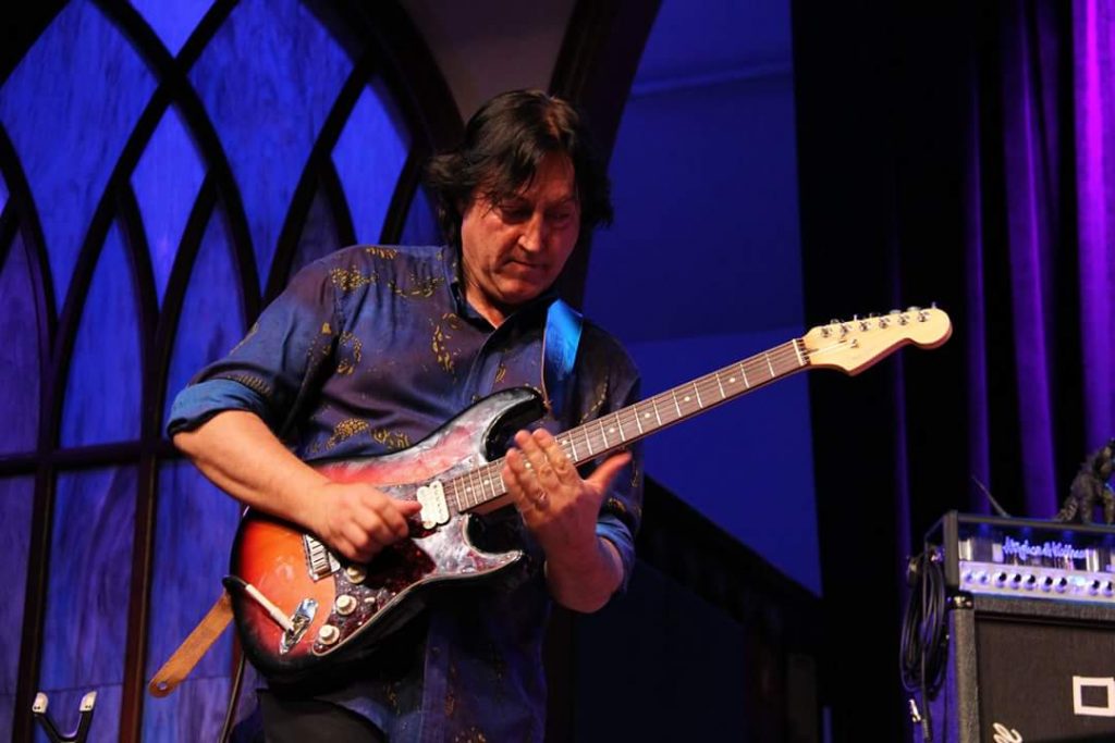 Alan Thomson Playing Slide With Martin Barre In The USA